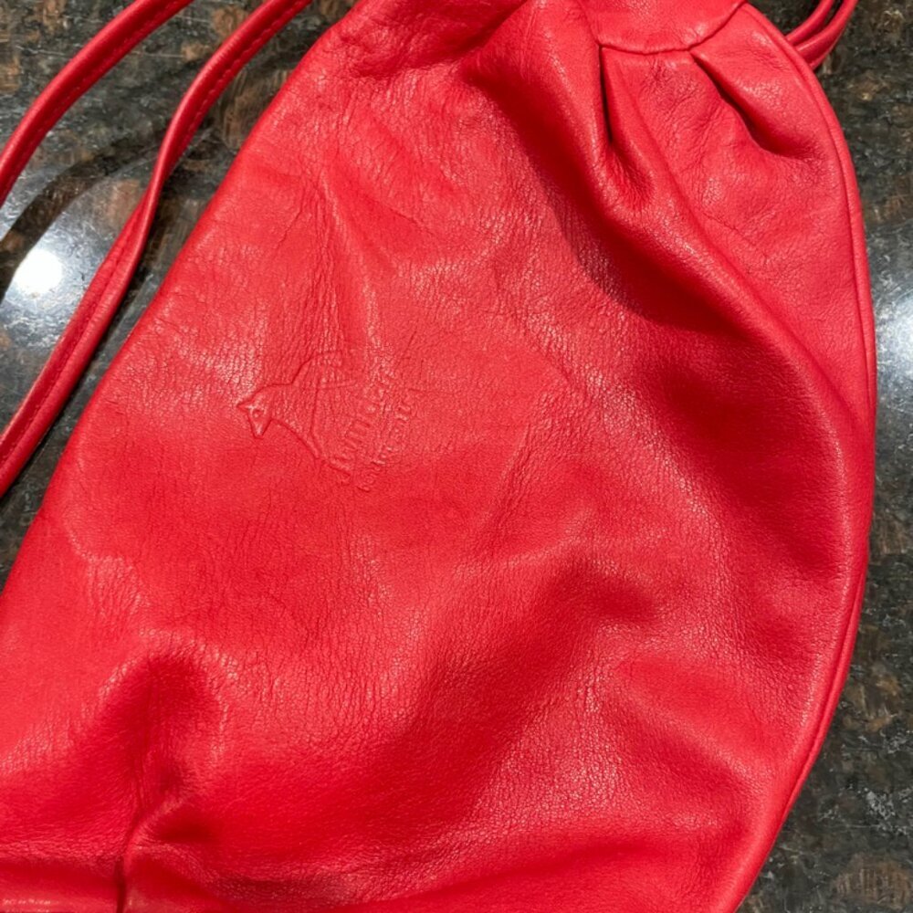 BOHO CHIC Y2K CROSSBODY BAG RED LEATHER MADE IN USA JWM DERR BEND OREGON ICONIC - Picture 14 of 16